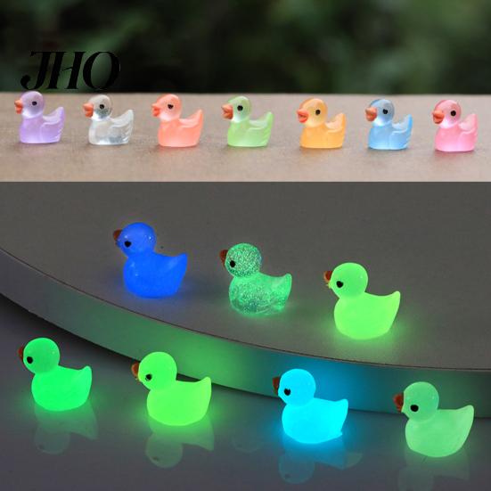 Duck-themed Room Accents 20Pcs Mini Duck Glow-in-the-dark Resin Ornaments Adorable Realistic Figurines Sculptures for Garden Home Party Decoration