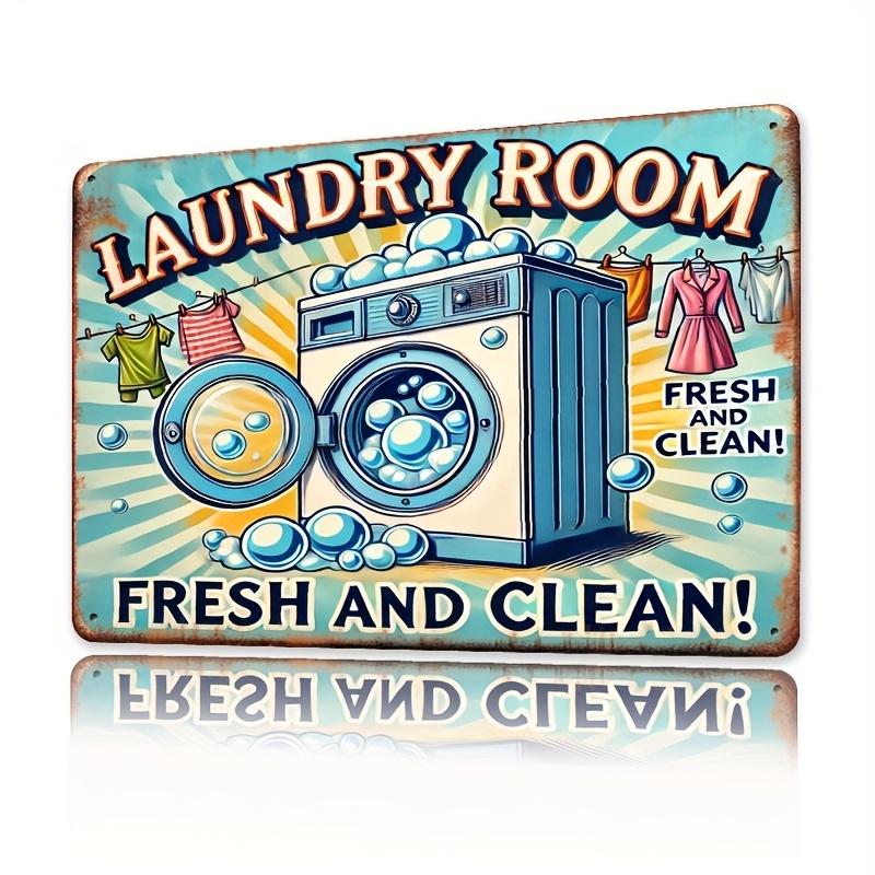 

Vintage LAUNDRY ROOM Metal Wall Sign es Retro Iron Decor with Washing Machine Clothes Illustration for Home Bathroom K aluminum 20x30cm