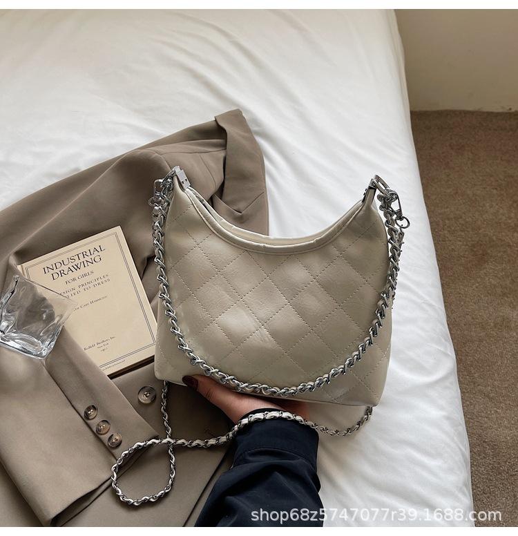 Foreign order high-end chain handbag women's 2025 new spring and summer fashion diamond shoulder bag crossbody bucket bag