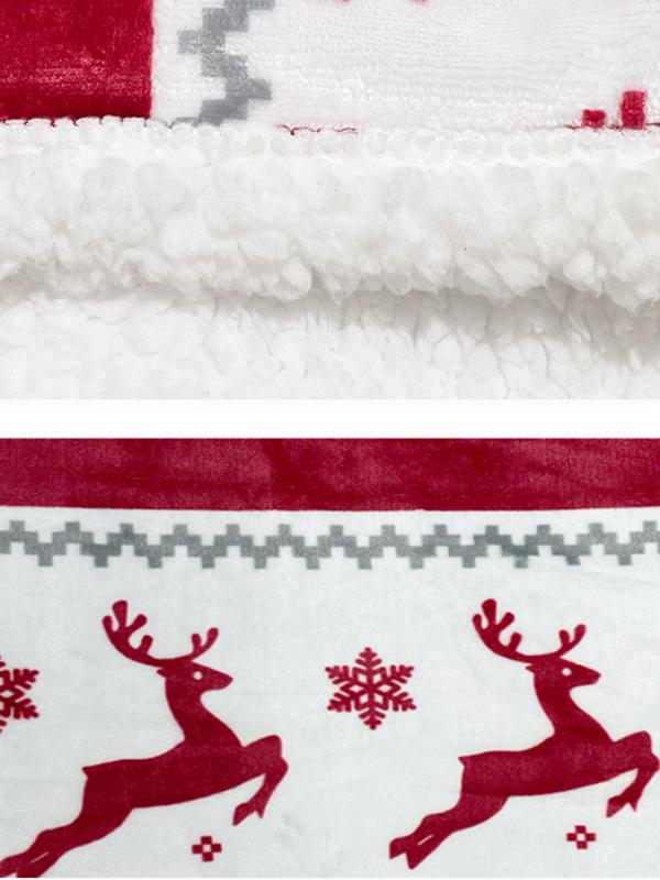 Double-Layer Flannel Blanket Christmas Edition Thickened Lambswool Sofa Throw