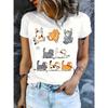Sommer Mode Bequem Locker T-Shirt Kreativ Tier 3D Gedruckt Lässig Atmungsaktiv Sport Vielseitig Rundhals Kurzarm Damen T-Shirt