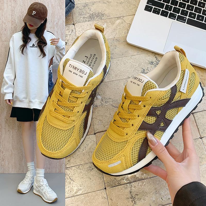 European Station Color Matching Mesh Forrest Gump Shoes Women's 2025 Spring New Breathable Versatile Lightweight Casual Sports Running Shoes