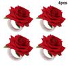 2/4/6pcs Flower Napkin Rings Red Rose Towel Buckle for Wedding Party Valentines Day Home Table Decoration Birthday Napkin Holder