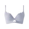 V-Neck Push-Up Bra With Bow Detail And Scalloped Lace