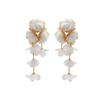 Floral Chiffon Layered Earrings Women Beach Vacation Statement Lightweight Luxury Minimalist Design