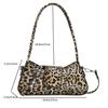 French Style Underarm Bag For Women Brown Black Leopard Handbag Clutch Bag Female Vintage PU Leather Crossbody Bags Versatile