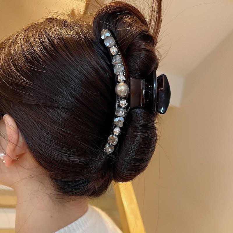 Elegante Haarspangen mit Kristallen und Perlen - Große Haarklammern für stilvolle Hochsteckfrisuren