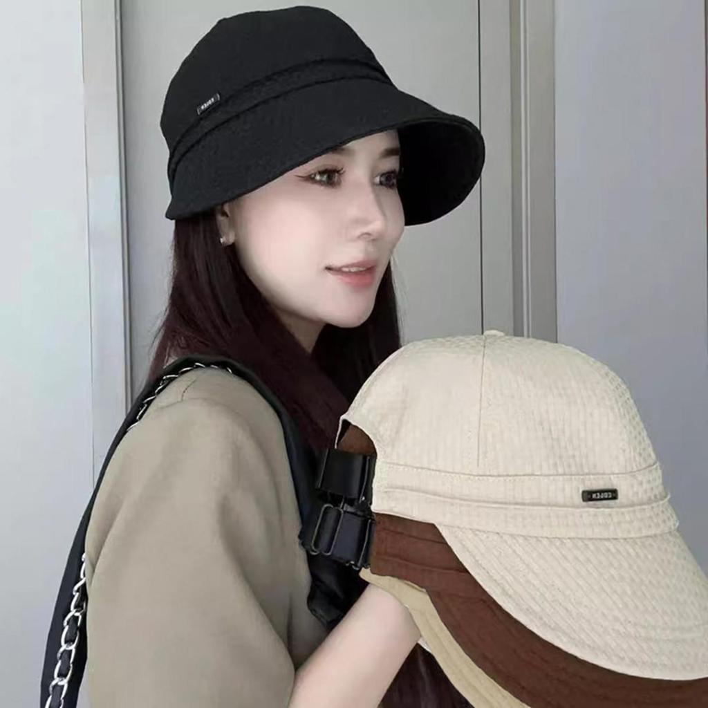 Women's Foldable Sunhat Summer Outdoor Beach Fisherman Hat Sunscreen UV Protection Cap Adjustable Polyester Wide Brim Buckle Cap
