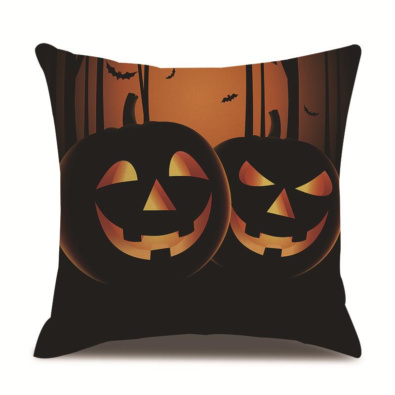 Halloweenský lněný povlak na polštář Tištěný povlak na polštář