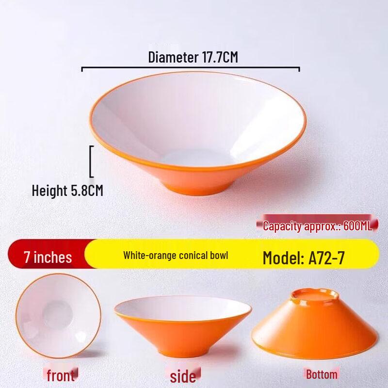 Commercial Grade Melamine Noodle Bowls - 10 Pack