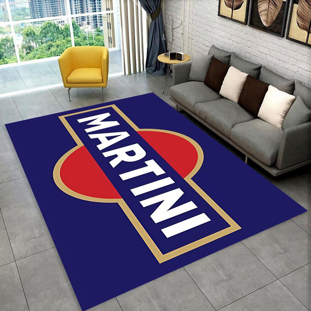 3D logo závodního auta M-Martini Moto Koberec pro domácí obývací pokoj ložnici pohovku Rohožka Dekor, dětská hrací protiskluzová podložka Dárek