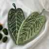 Leaf Shape Hand Towel Double-Sided Hanging Towel Lint-free Absorbent Leaf Towel with Hanging Loop for Kitchen Bathroom Use