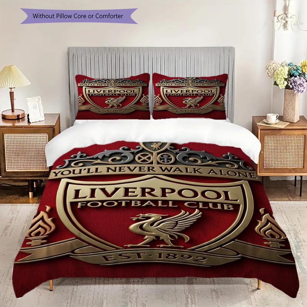 Liverpools Legacy Unity Pride Three-piece set (1 * duvet cover + 2 * pillowcase, without core) 2D Flat Christmas birthday gift Bedding set