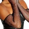 Sex underwear European and American flash diamond gloves mesh retro mesh black elastic colored diamond sexy accessories ST