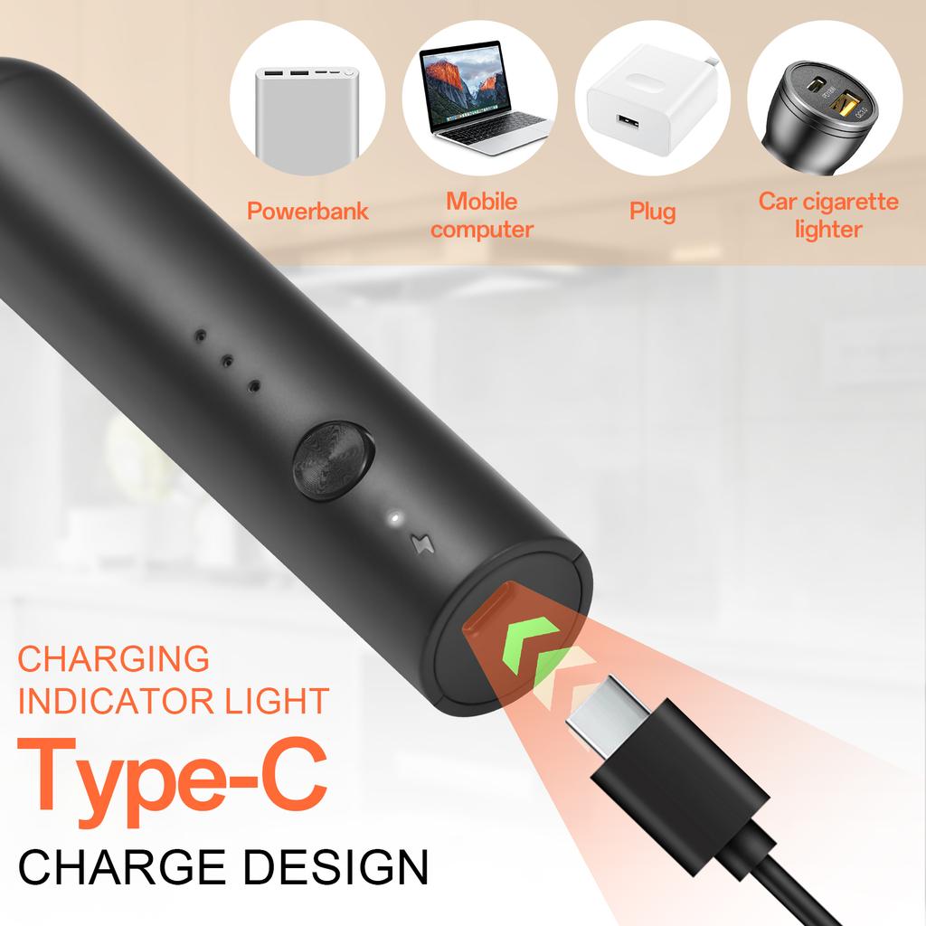 Electric Milk Frother Rechargeable Handheld Foam Maker 3 Levels Speed Adjustable Standable Whisk for Coffee Cream Egg