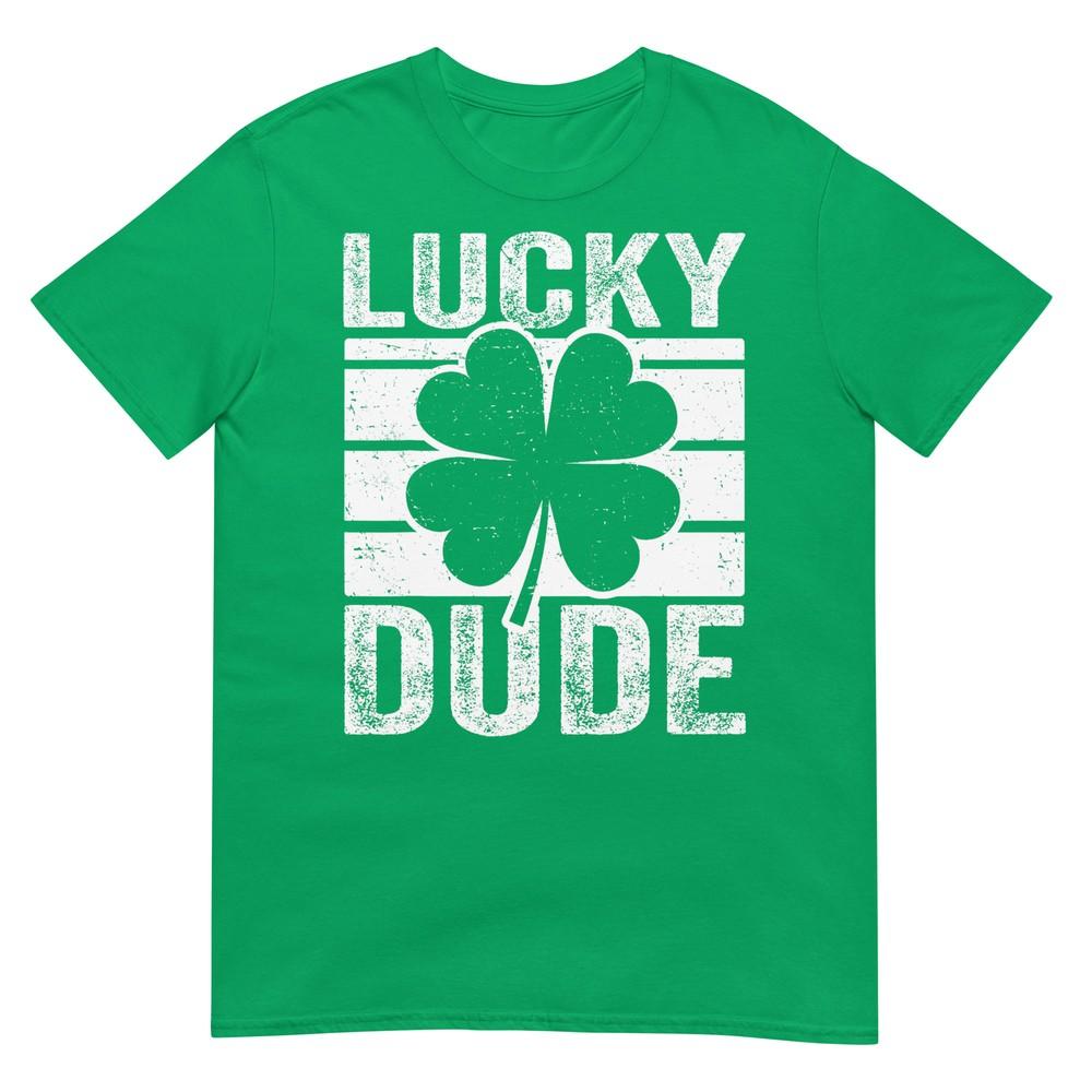 Funny Lucky Dude Boys St Patrick’s Day Shirt Toddler Kids T-Shirt XL