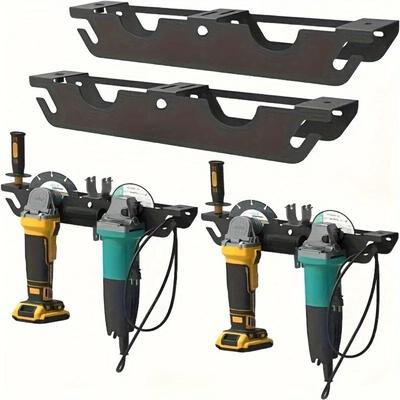 Black Angle Grinder Holder Metal Cutting Machine Bracket Heavy Duty Tool Storage Rack