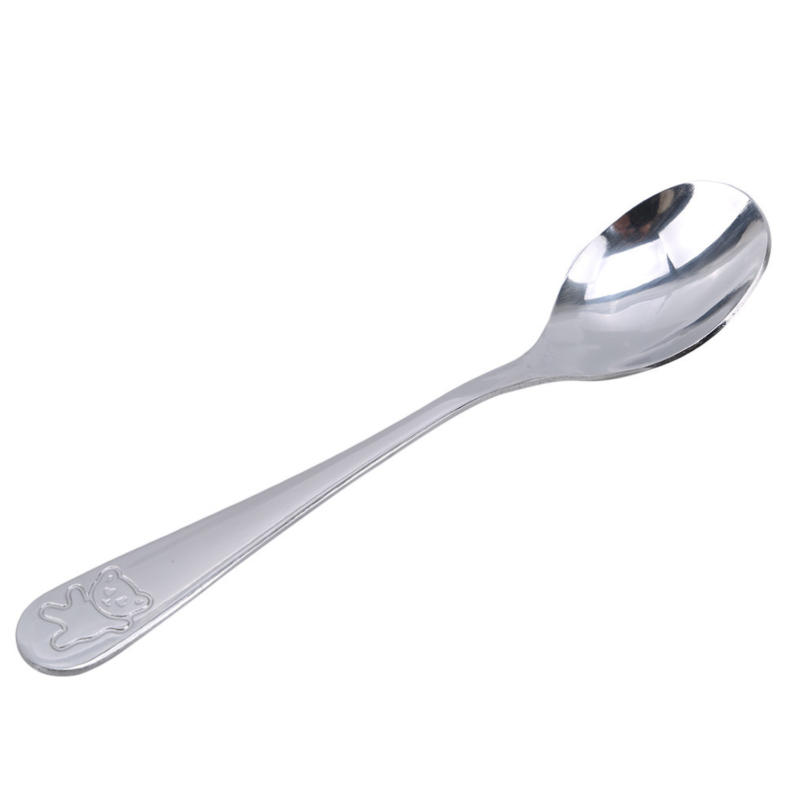 Cartoon Bear Stainless Steel Children Portable Tableware Spoon Durable Cutlery Gift for Family Camping Picnic