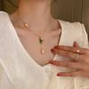 Handmade Lily Of The Valley Flower Necklace Female Collarbone Chain Gentle Girl Heart Versatile Super Fairy Pearl Temperament Neck Chain Earrings