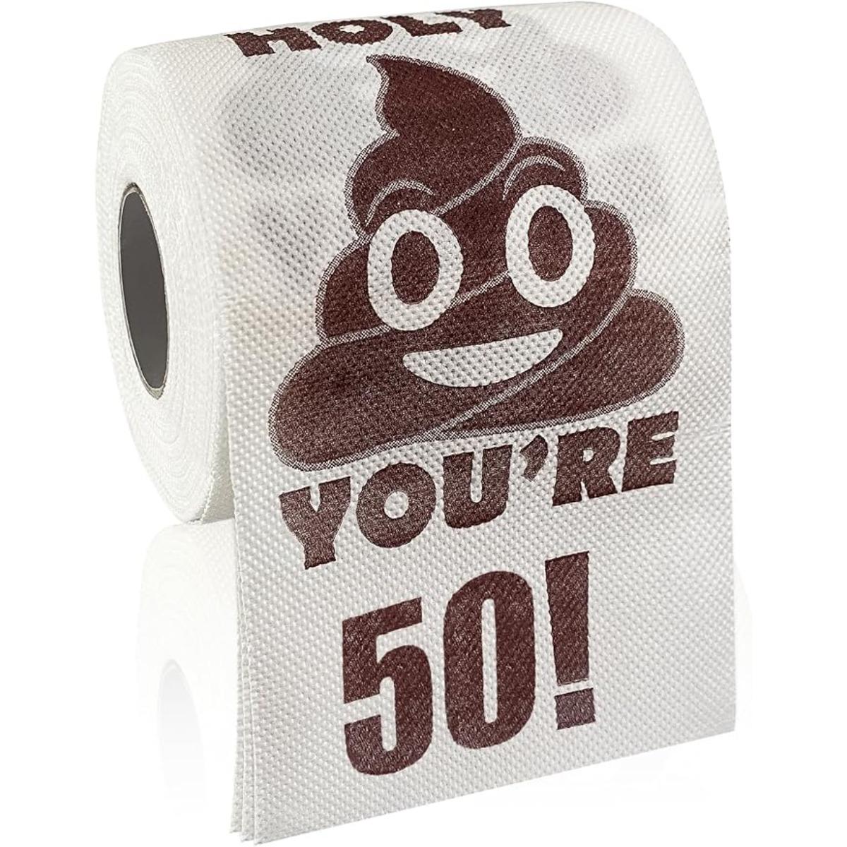 

4 шт. Подарки на день рождения, забавный рулон туалетной бумаги, подарок-кляп из туалетной бумаги, розыгрыши и сюрпризы, декор ванной комнаты для мальчиков и девочек, принадлежности для вечеринки по случаю дня рождения 50th бежевый