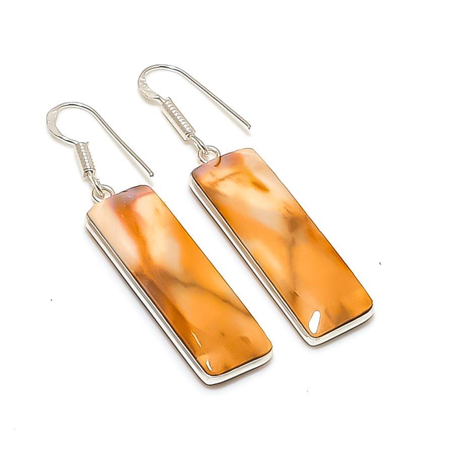 

Natural Mookaite Gemstone 925 Sterling Silver Jewelry Earring 2.05 AE-12078