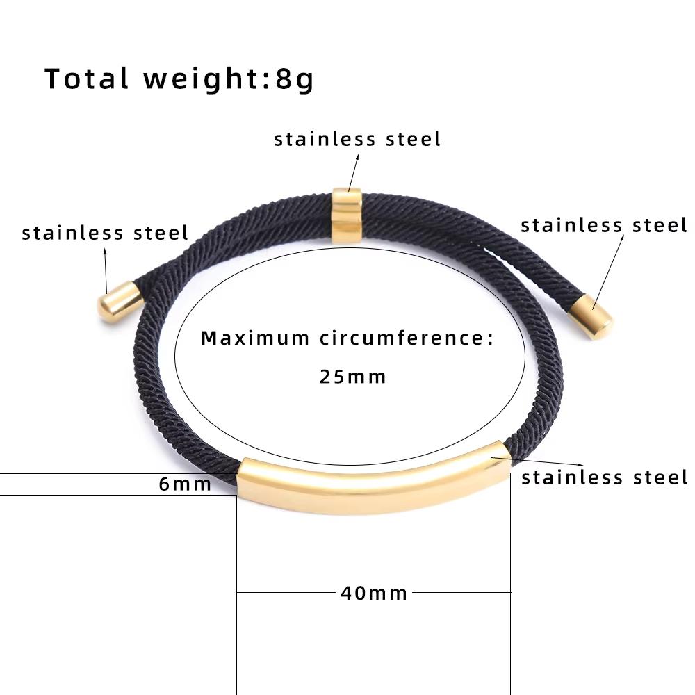 Unisex CE Certificated Handmade Woven Rope Engraving Customizable for Party Gift Stainless Steel Bracelets