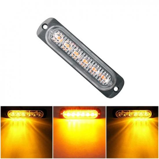 10X 6 LED Amber White Grill Side Marker  Strobe Light Bar Kit Tow Truck