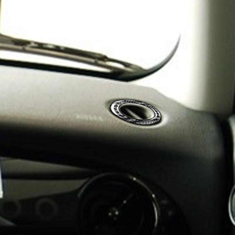 For Mini Cooper Hatch One R50 R53 2002-2004 Carbon Fiber Dashboard Both Side Defogging Air Outlet Ring Trim Car Interior Sticker