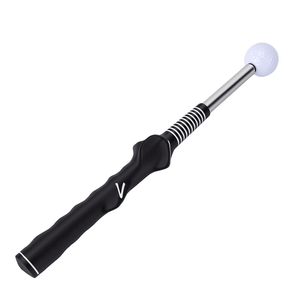 Swing Trainer Aid Right Hand Click Feedback Retractable Swing Trainer Practice Stick with Black Grip White Ball