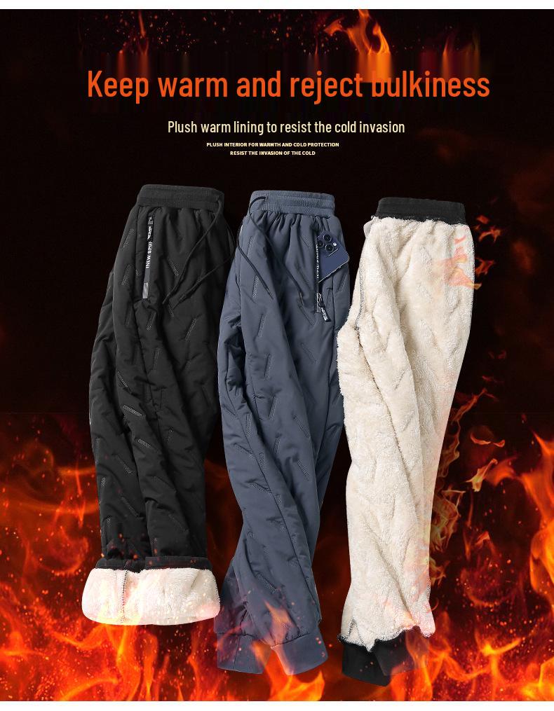 Lässige Winter-Fleece-gefütterte Jogginghosen mit Reißverschlusstaschen, warm und vielseitig für Paare