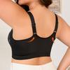 Plus Size Underwear, Adjustable Strap, Print V-neck Bra, 0XL-7XL