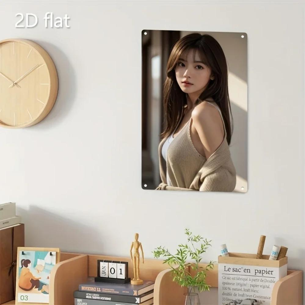 Metal Wall Art Decor Modern Home Sign Iron Portrait for Living Room Office Cafe