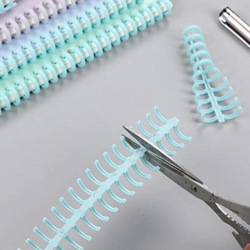 30-Hole Macaron Color Plastic Binder Ring Cuttable Homemade DIY Loose Leaf Notebook Scrapbook Journal Coil Book Binding Ring