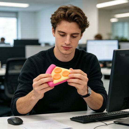 Pizzastück Quetschspielzeug Stressabbau Mini-Pizza Sensorikspielzeug Homeoffice-Arbeiter Weiches Dehnbares Simulationsessen Fidget Spielzeug