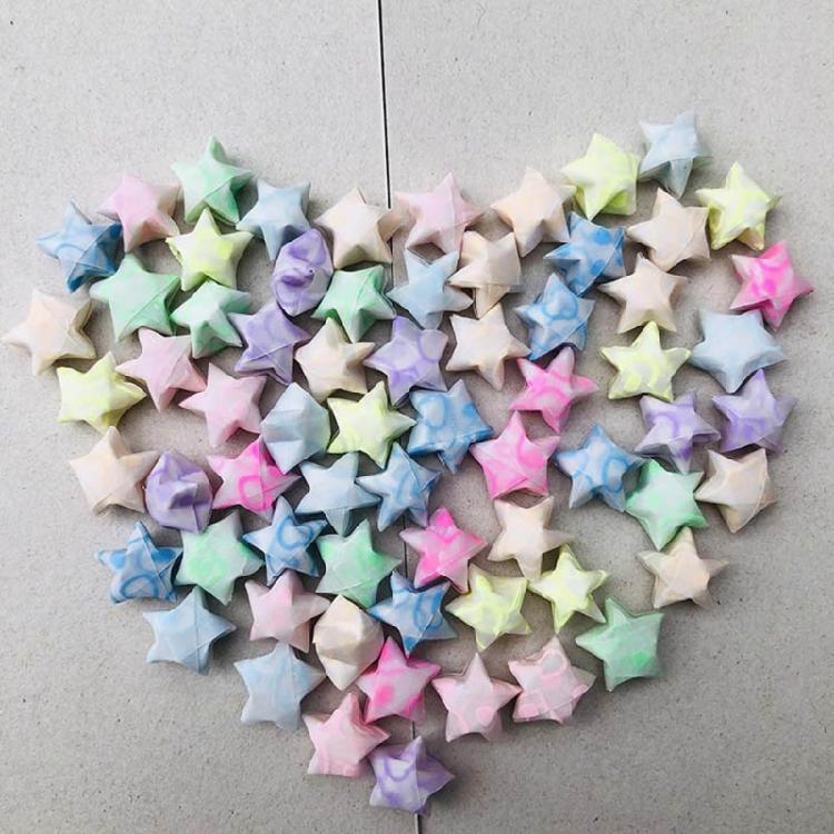 Double Sided Folding Star Paper Strips Decorations Folding Paper for Art Crafts
