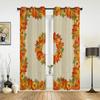 Rideau de Chambre Cuisine Thanksgiving Automne Citrouille Feuille d'Érable Rideaux de Fenêtre Rideaux pour Salon Articles Décoratifs