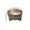 Aluminum Bowl with Feet Textured Flower Planter Elegant for Entryway