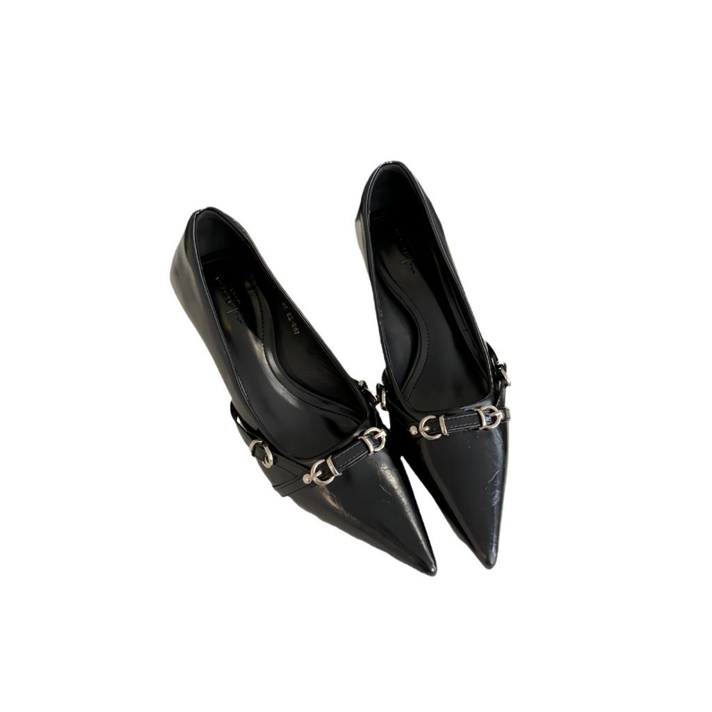 French sense beautiful silver light mouth pointed single shoes women's shoes one pedal versatile commuter temperament high heels