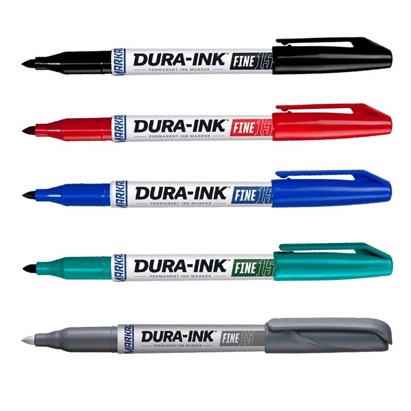 DURA-INK Eco-Friendly Silver Black Oil-Based Waterproof Marker, Quick-Drying 1mm Industrial Pen