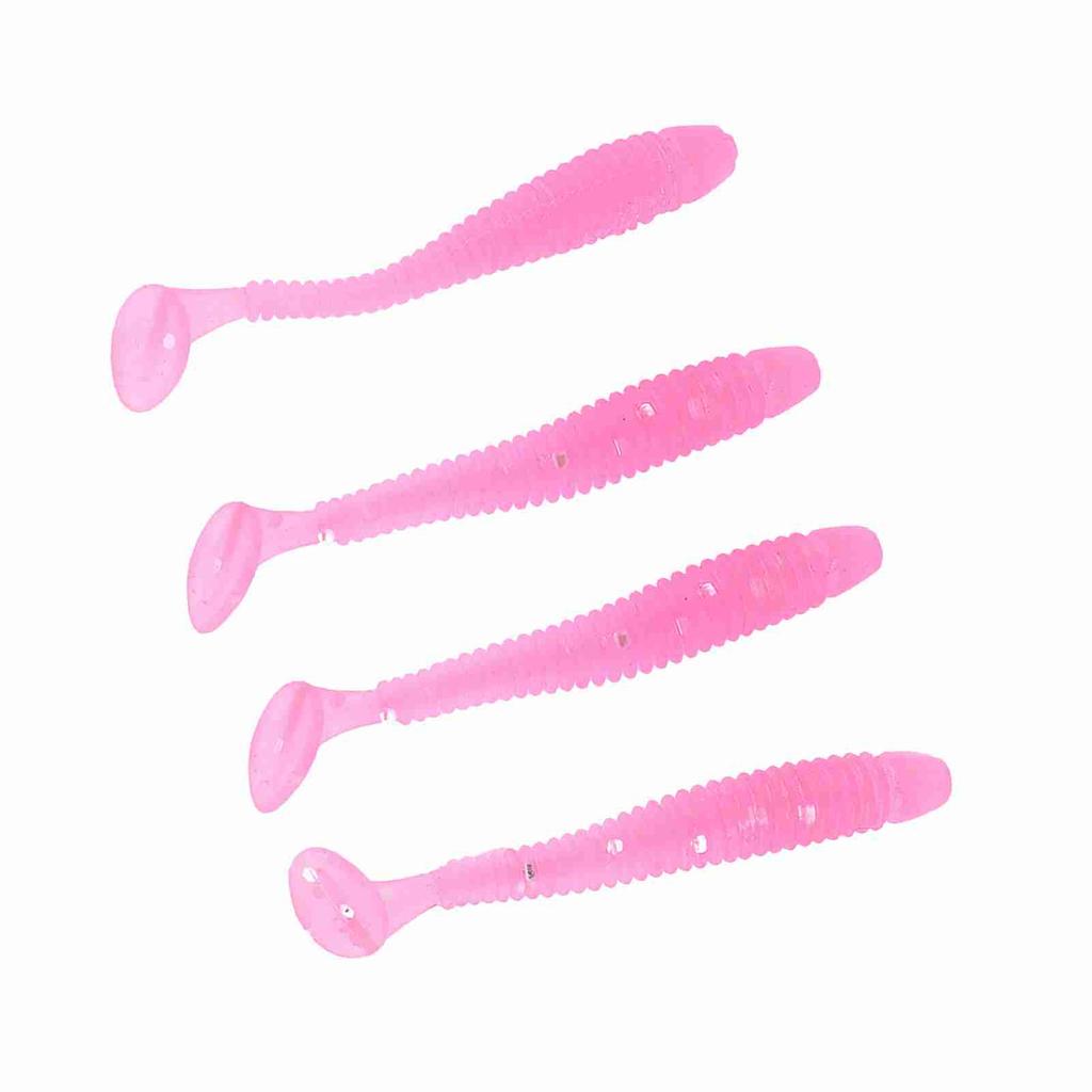 50PCS 5cm Soft Plastic Fishing Lures T Tail Grub Worm Baits Fish Tackle Accessory