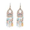 Long fringed earrings Bohemian water drop fringed earrings Ethnic vacation style stud earrings