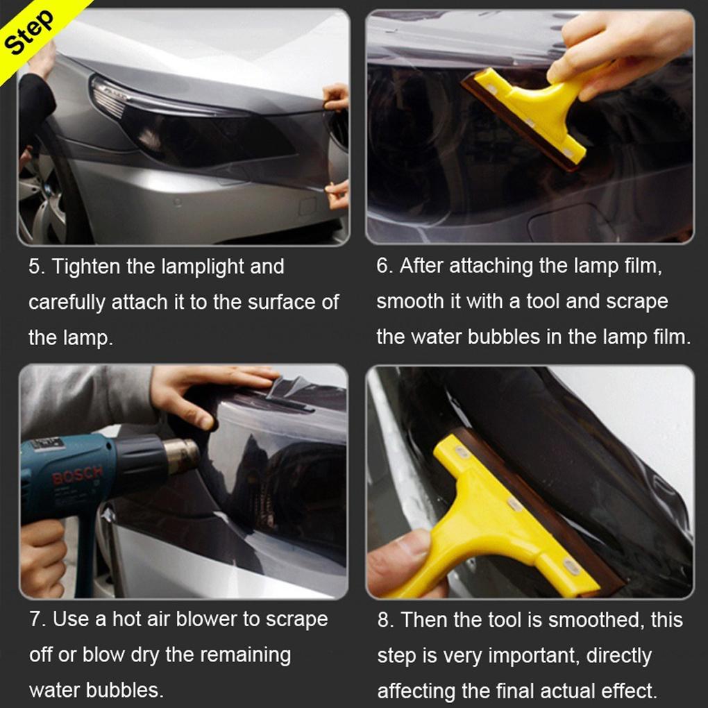Yellow Car Tail Fog Head Light Headlight Tint Film Cover 30x60cm