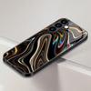 Custodia per Telefono in Vetro Temperato con Design Black Vortex Adatta per Samsung Galaxy S26 S25 S24 S22 S21 S20FE/Ultra/Plus Copertura Posteriore Antiurto