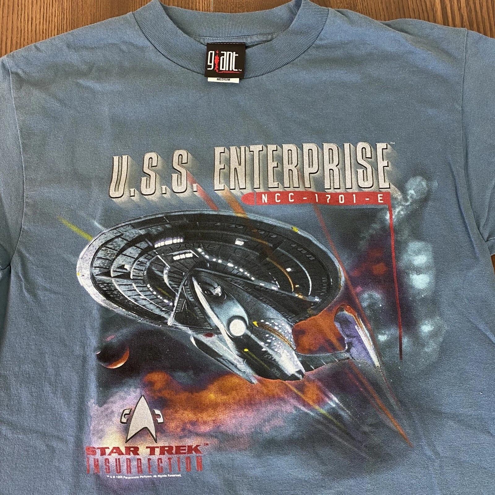 Star Trek Insurrection Vintage 90s Mens M Movie USS Enterprise NCC 1701 E Shirt S