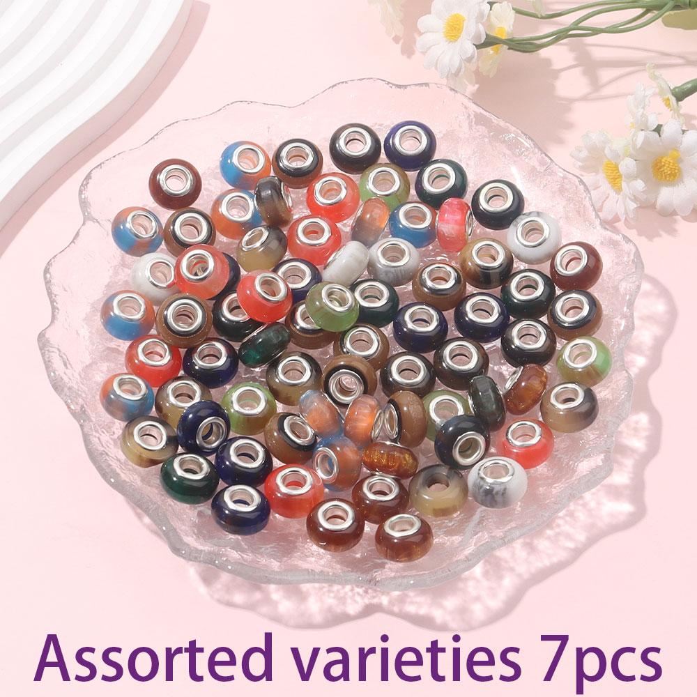 

7/14/21 шт. европейские смоляные макропористые бусины, свободные бусины, подвесные бусины, европейские браслеты своими руками, ожерелья, изготовление ювелирных изделий 7pcs