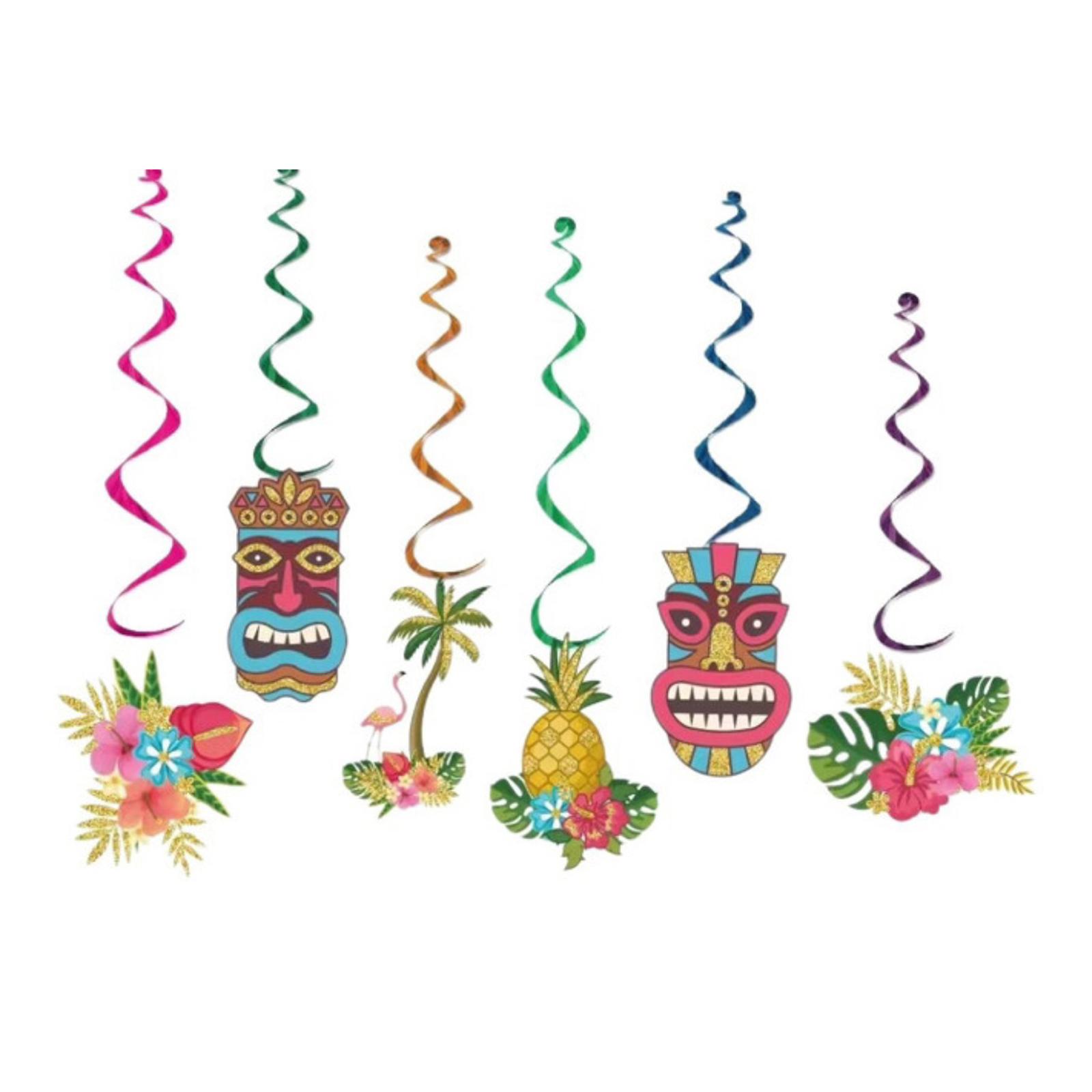 

Hawaii-Themed Spiral Hanging Decorations — Summer Party & Birthday Celebration Decor One Size