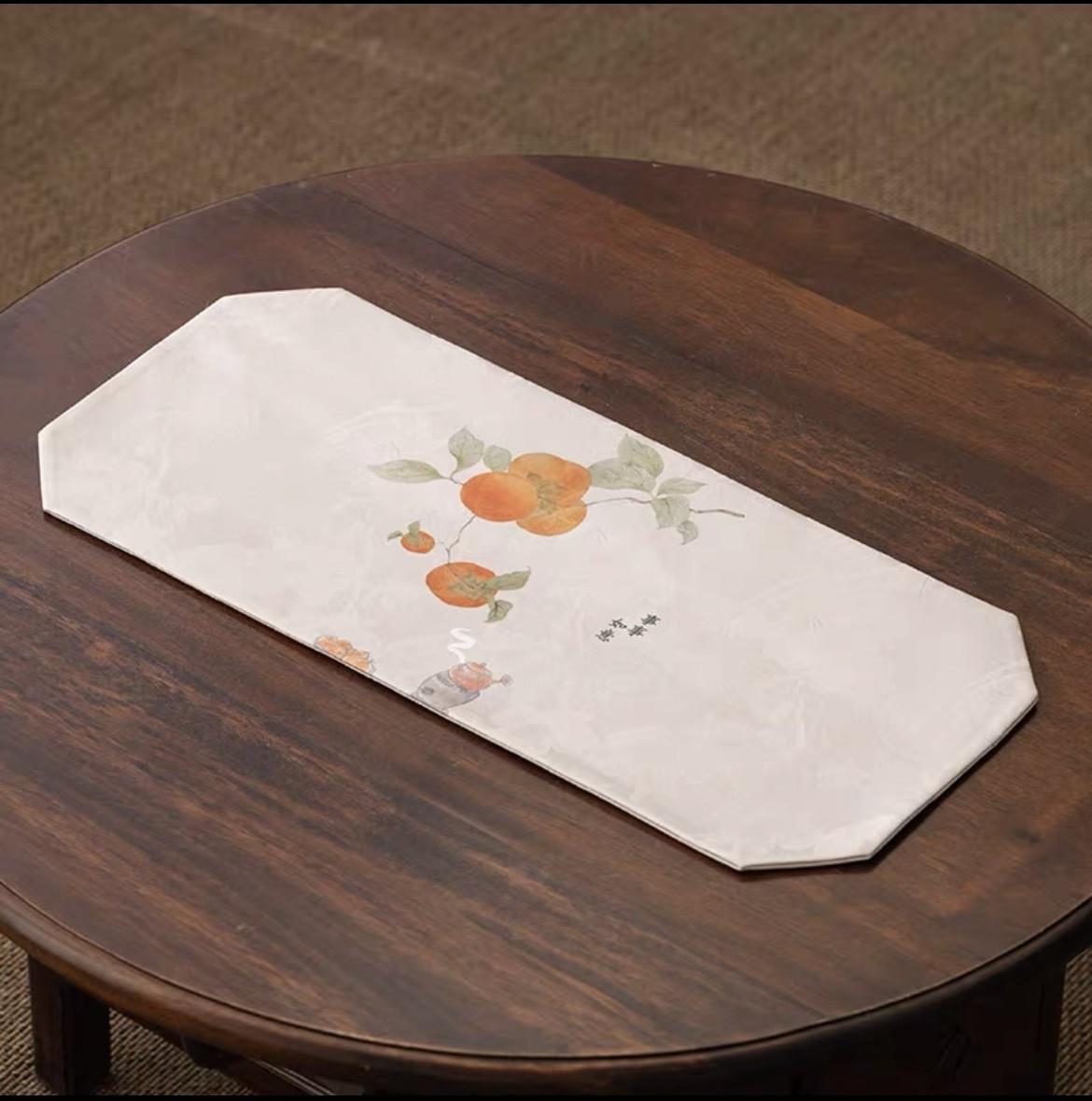 Tang Feng Luxury Tea Table Mat Dual-Sided Waterproof Traditional Chinese Style Living Room Tea Ceremony Table Mat Zen Style