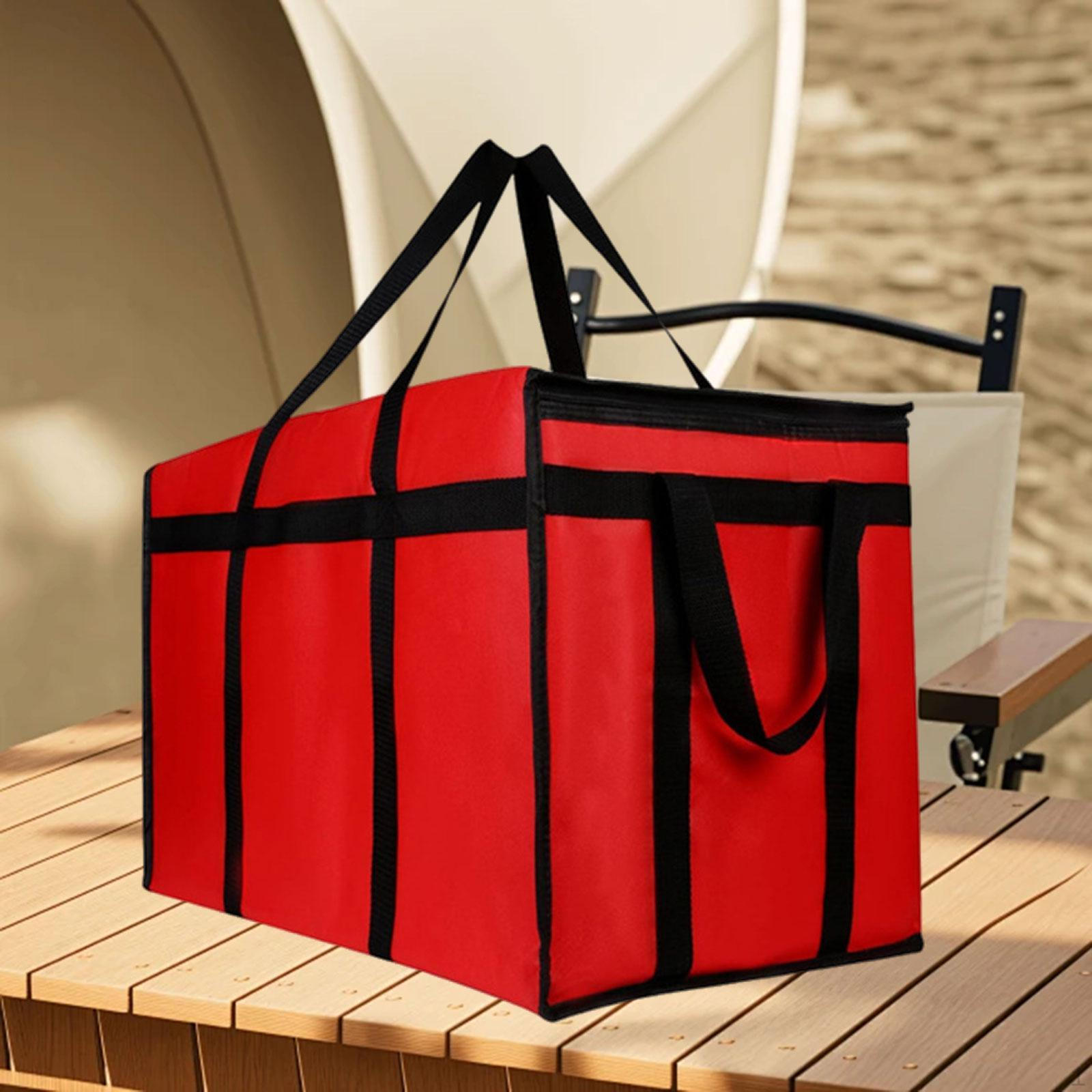 Изолированная сумка для доставки сумка на вынос сумка-тоут для подогрева продуктов большая сумка для вечеринок red black 1279₽