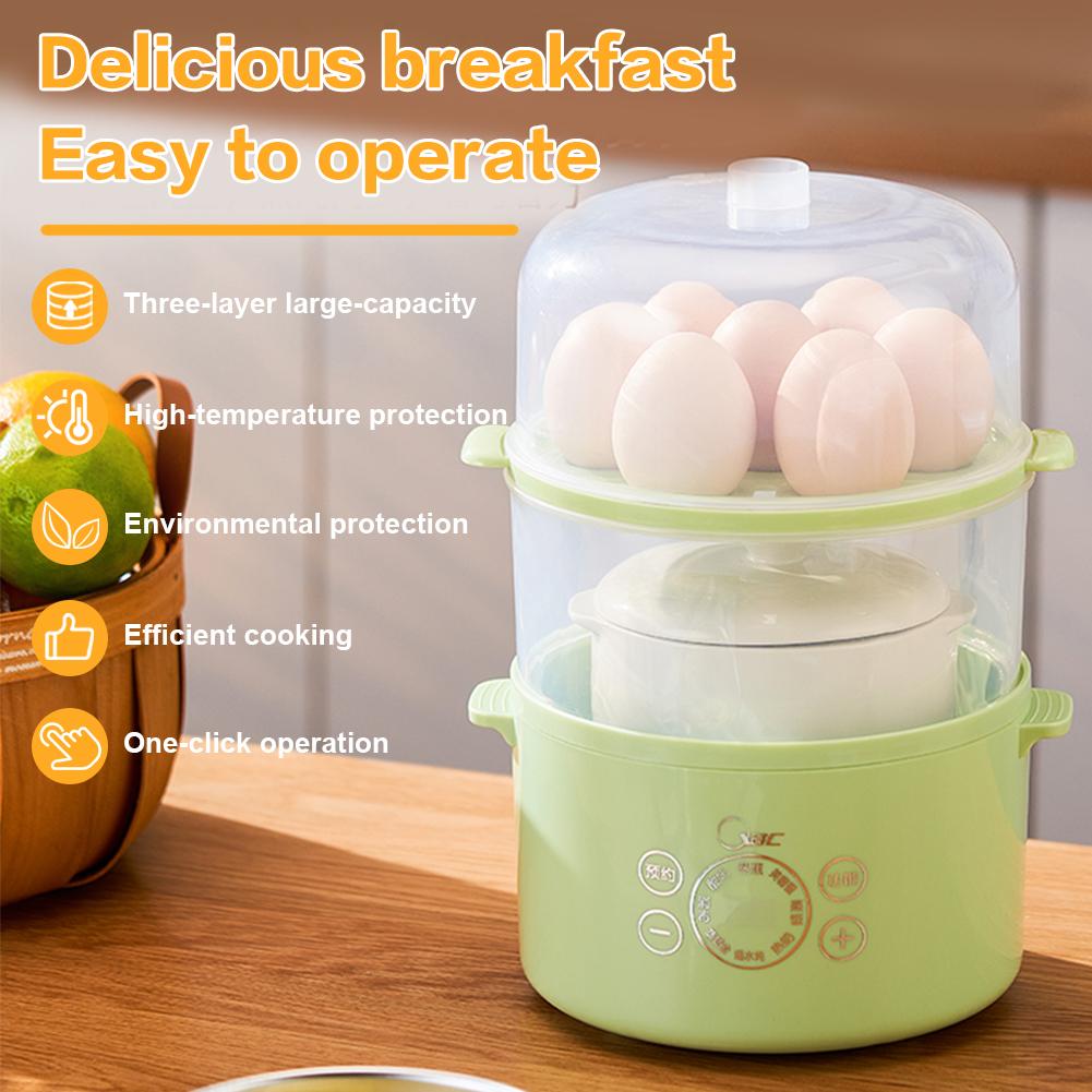 2/3 Layer Egg Cooker Auto Shutoff Electric Egg Cooker 6 Eggs Capacity Tray Multifunctional Egg Poacher for Hard Boiled