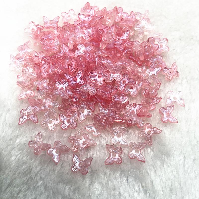50pcs 10mm Butterfly Shape Acrylic Beads Loose Spacer Beads for Jewelry Makeing DIY Accessories